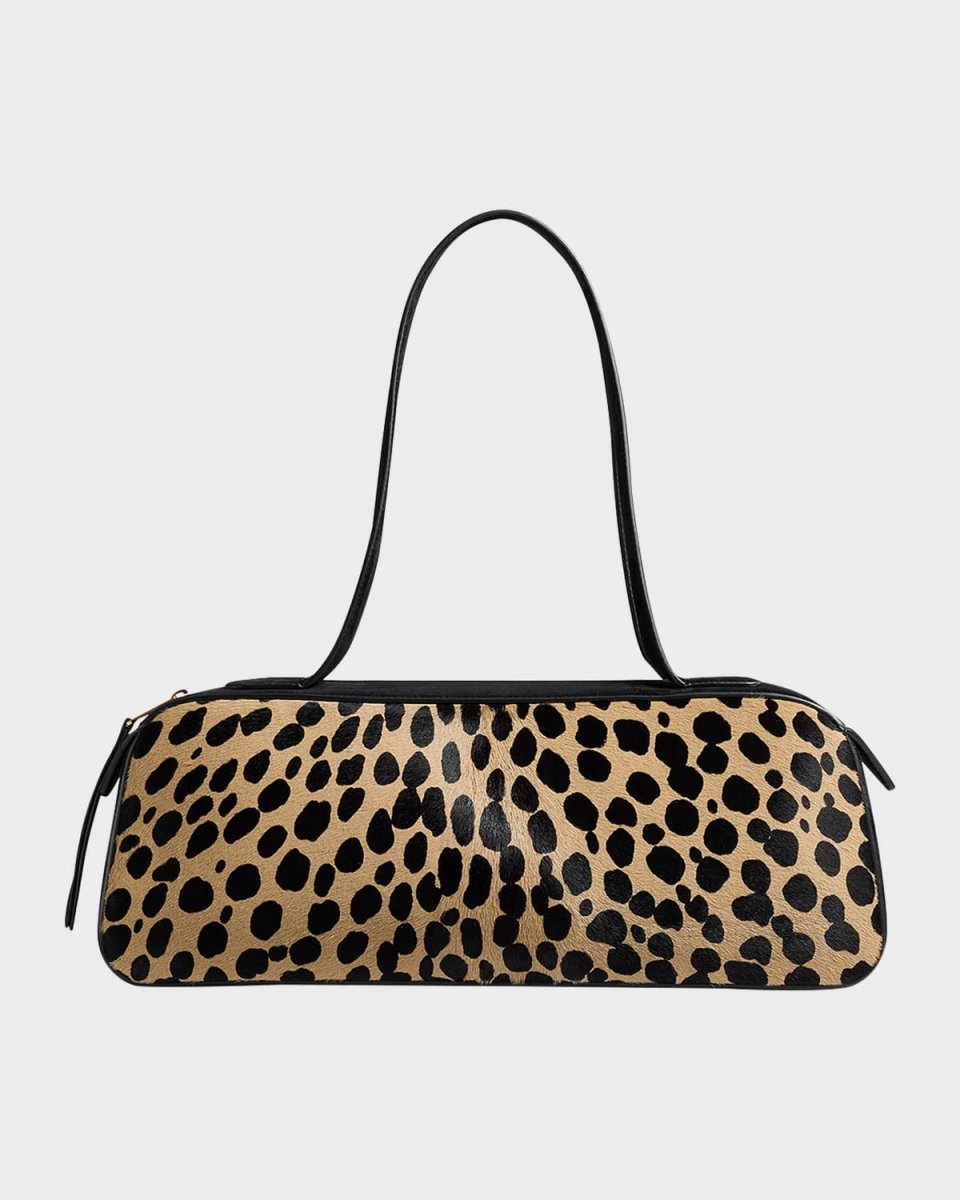 Simona Hyena-Print Calf Hair Shoulder Bag